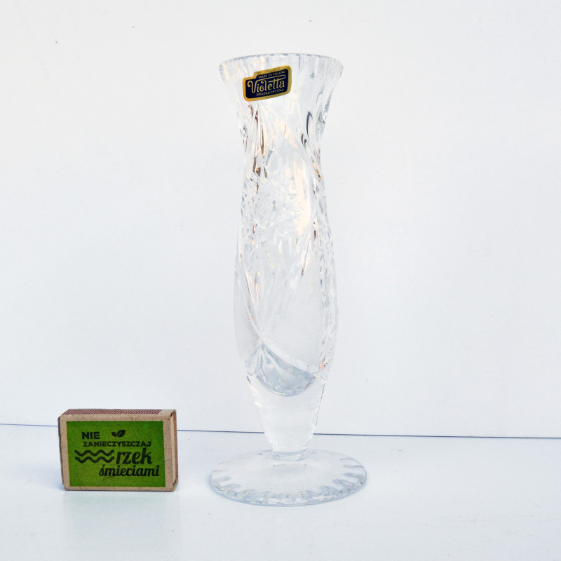 Jarrón de cristal vintage de Hsk Violetta, Polonia años 80