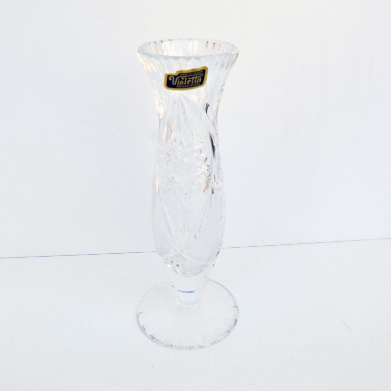 Vase vintage en cristal de Hsk Violetta, Pologne 1980