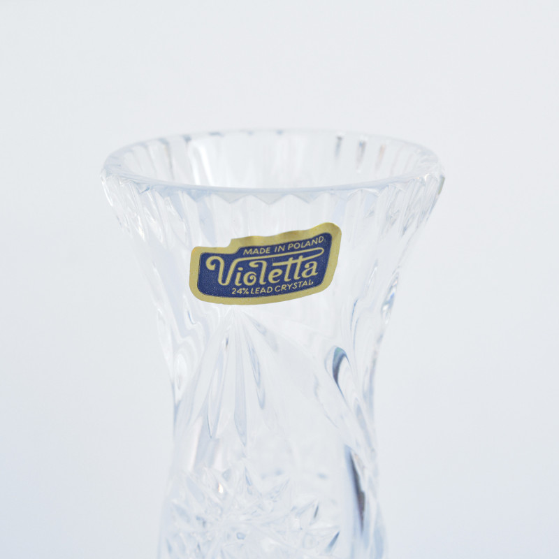 Vaso in cristallo vintage di Hsk Violetta, Polonia, anni '80