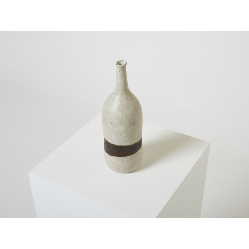 Vintage glazed stoneware vase by Bruno Gambone, 1970