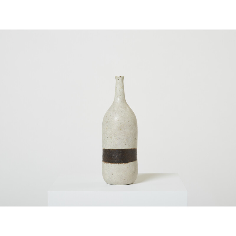 Vintage glazed stoneware vase by Bruno Gambone, 1970