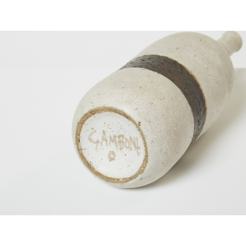 Vintage glazed stoneware vase by Bruno Gambone, 1970