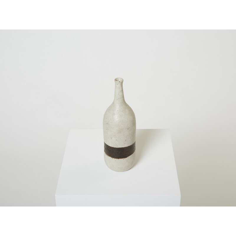 Vintage glazed stoneware vase by Bruno Gambone, 1970