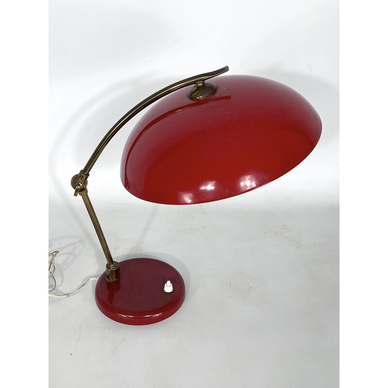 Mid-century brass and lacquer table lamp, 1950s