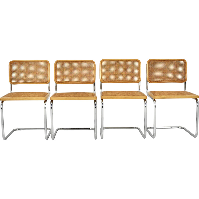 Lot de 4 chaises vintage B32 par Marcel Breuer