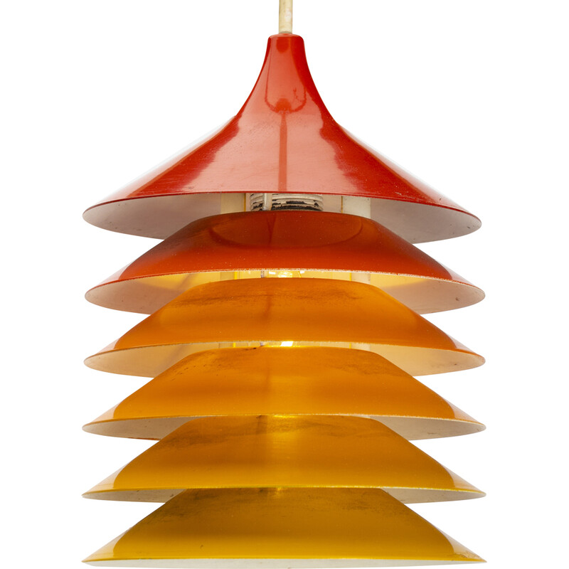 Orangefarbene Vintage-Hängeleuchte Duett von Bent Gantzel Boysen für Ikea