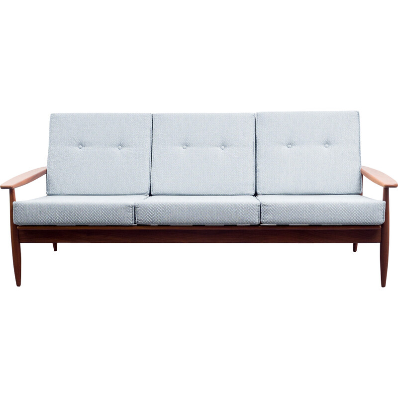 Mid century teak sofa with cushions, 1960s