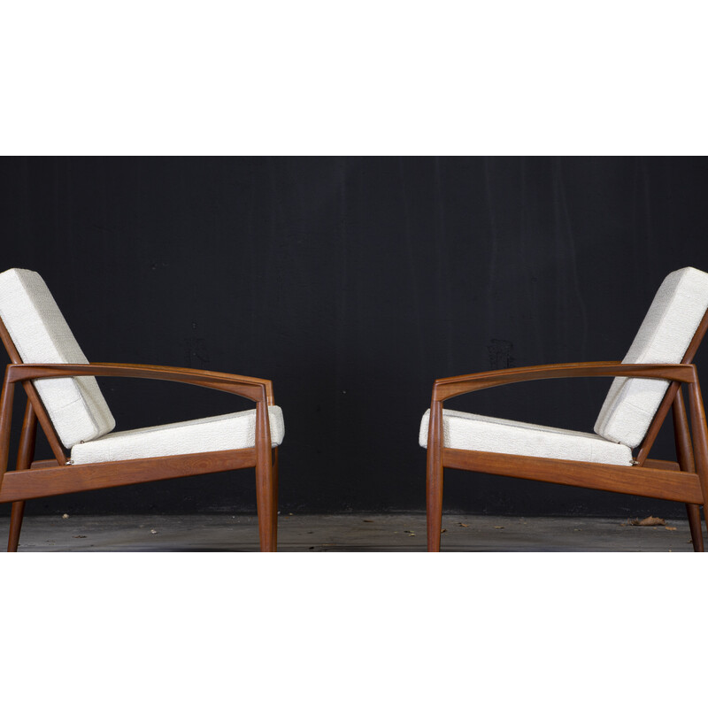 Pair of vintage Danish armchairs "Paper Knife" by Kai Kristiansen for Magnus Olesen