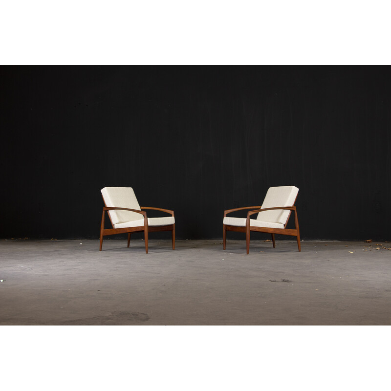 Pair of vintage Danish armchairs "Paper Knife" by Kai Kristiansen for Magnus Olesen