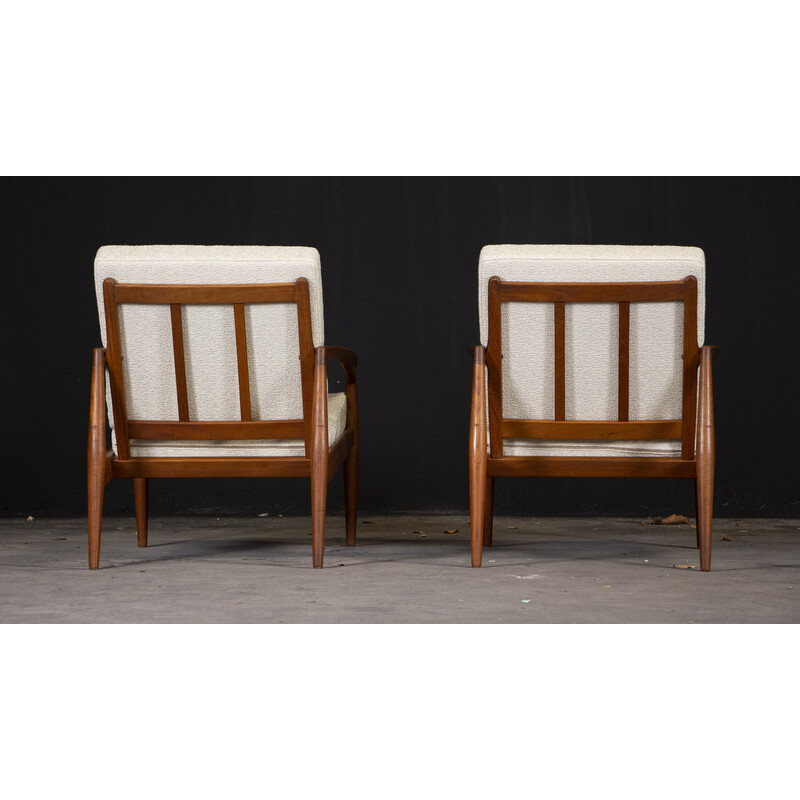 Pair of vintage Danish armchairs "Paper Knife" by Kai Kristiansen for Magnus Olesen