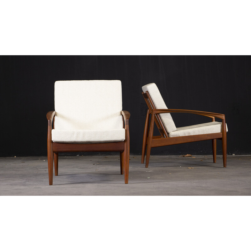 Pair of vintage Danish armchairs "Paper Knife" by Kai Kristiansen for Magnus Olesen