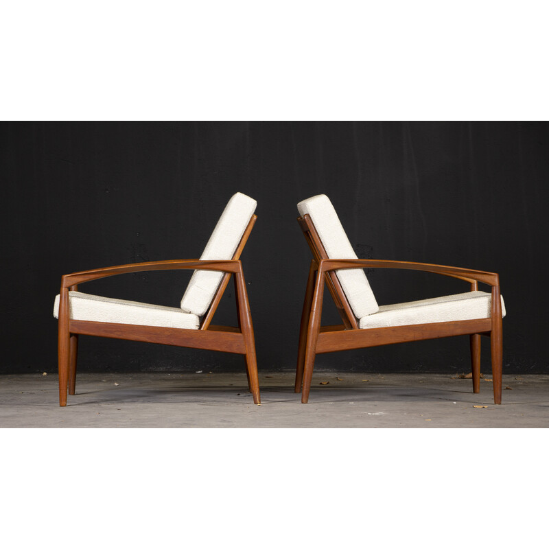 Paar vintage Deense fauteuils "Paper Knife" van Kai Kristiansen voor Magnus Olesen