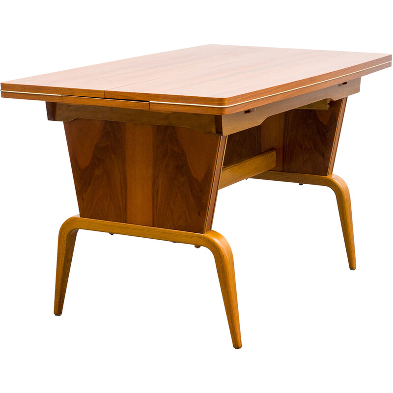 Table basse réglable vintage en bois de hêtre, 1950
