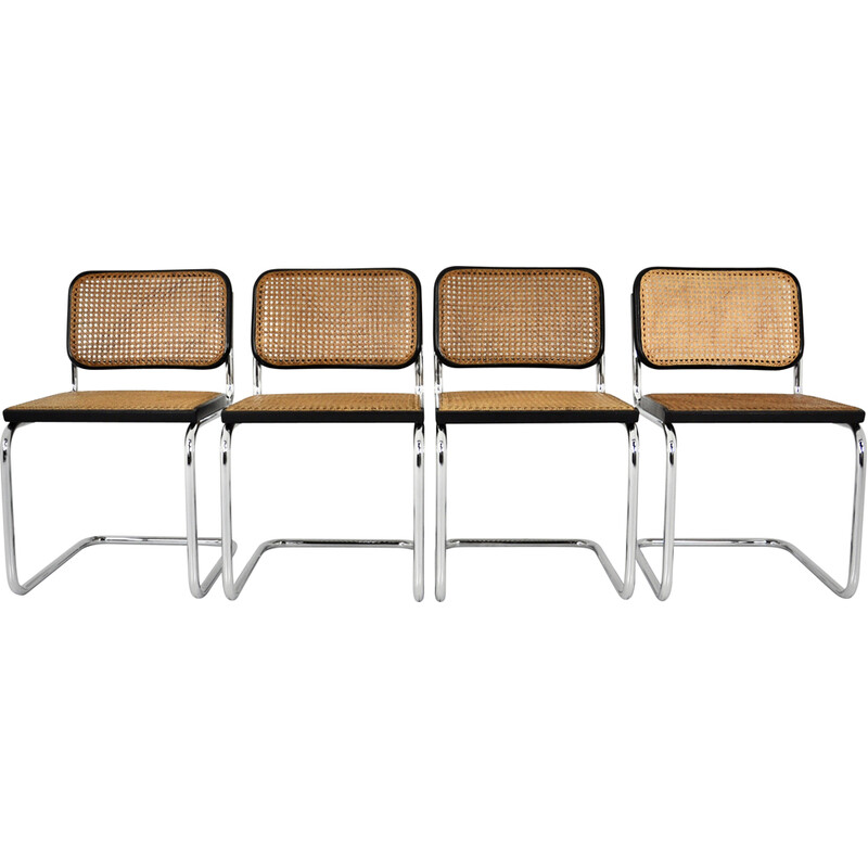 Set of 4 vintage Gavina chairs by Marcel Breuer, 1980s