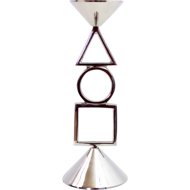 Candelabro de metal cromado Vintage, 1980