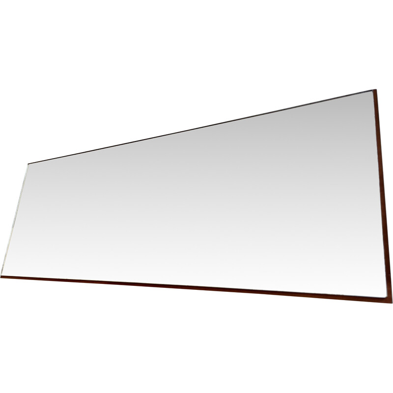 Vintage rectangular teak wall mirror