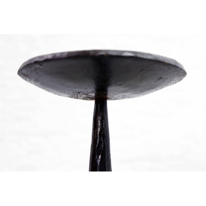 Vintage Brutalist cast iron candlestick, 1950