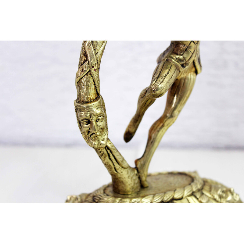Paire de lampes vintage en bronze par Commedia Dell Arte