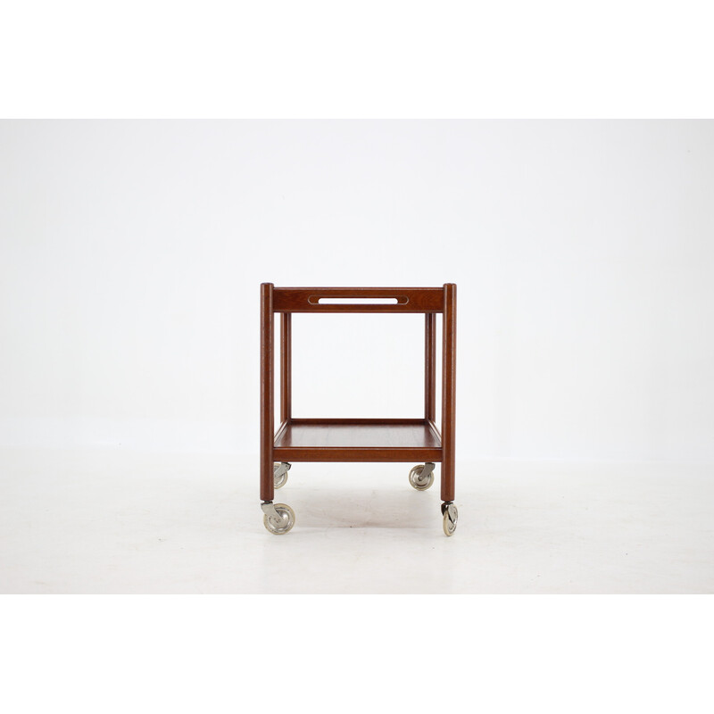 Vintage teak serving trolley bar by Hans Wegner for Andreas Tuck, Denmark 1960s