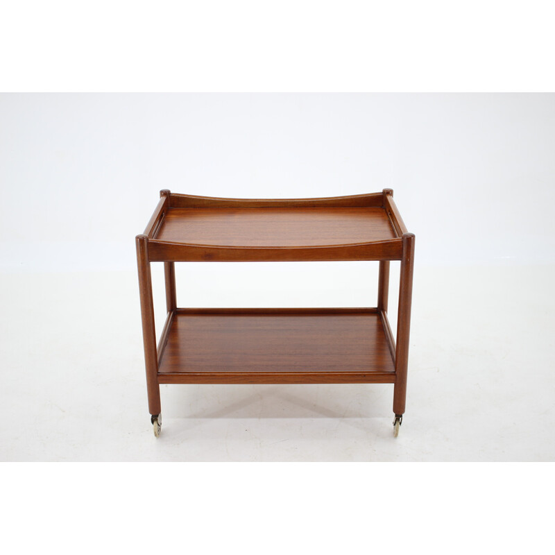 Vintage teak serving trolley bar by Hans Wegner for Andreas Tuck, Denmark 1960s