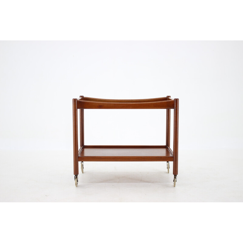 Vintage teak serving trolley bar by Hans Wegner for Andreas Tuck, Denmark 1960s