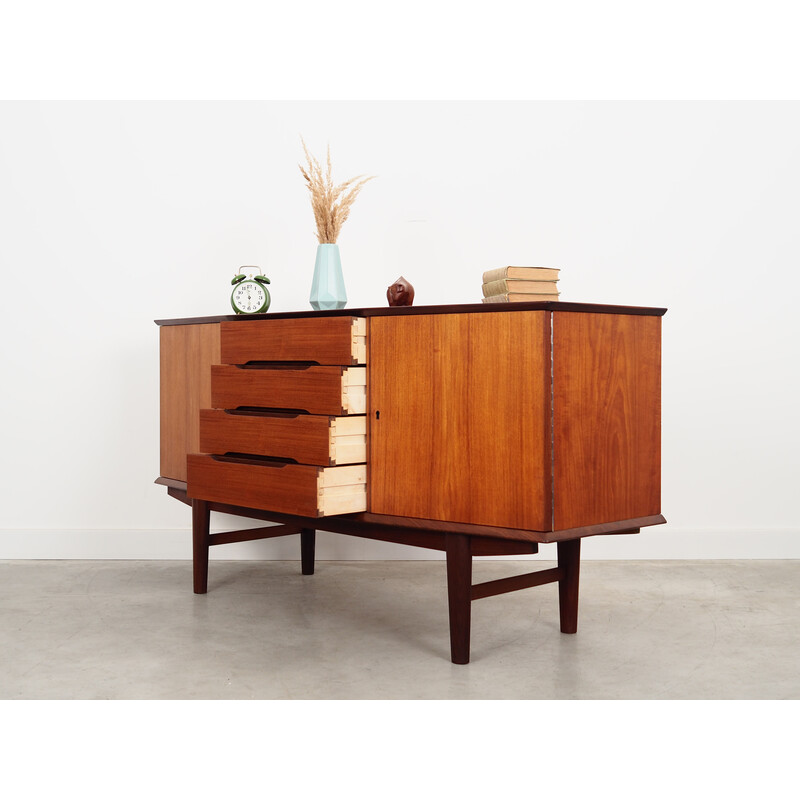 Vintage teak sideboard with opening door, Denmark 1970s