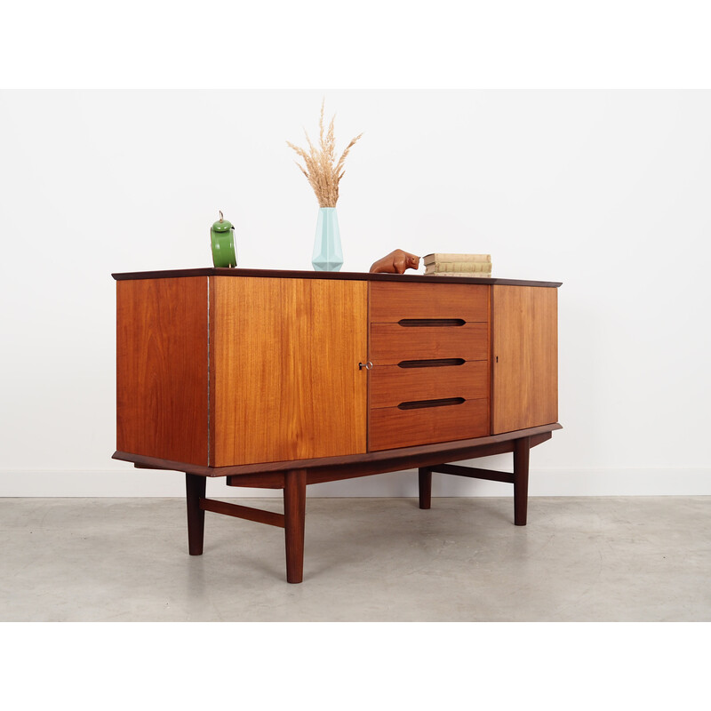 Vintage teak sideboard with opening door, Denmark 1970s