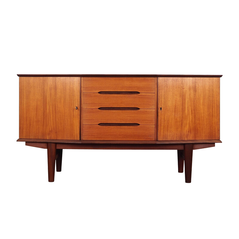 Vintage teak sideboard with opening door, Denmark 1970s