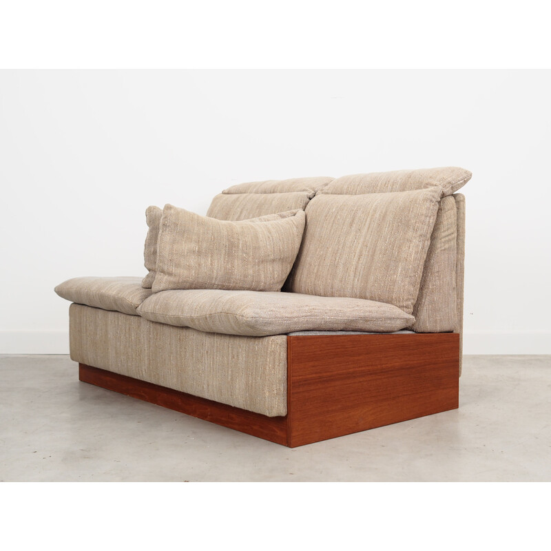 Vintage teak sofa with upholstery, Denmark 1970s