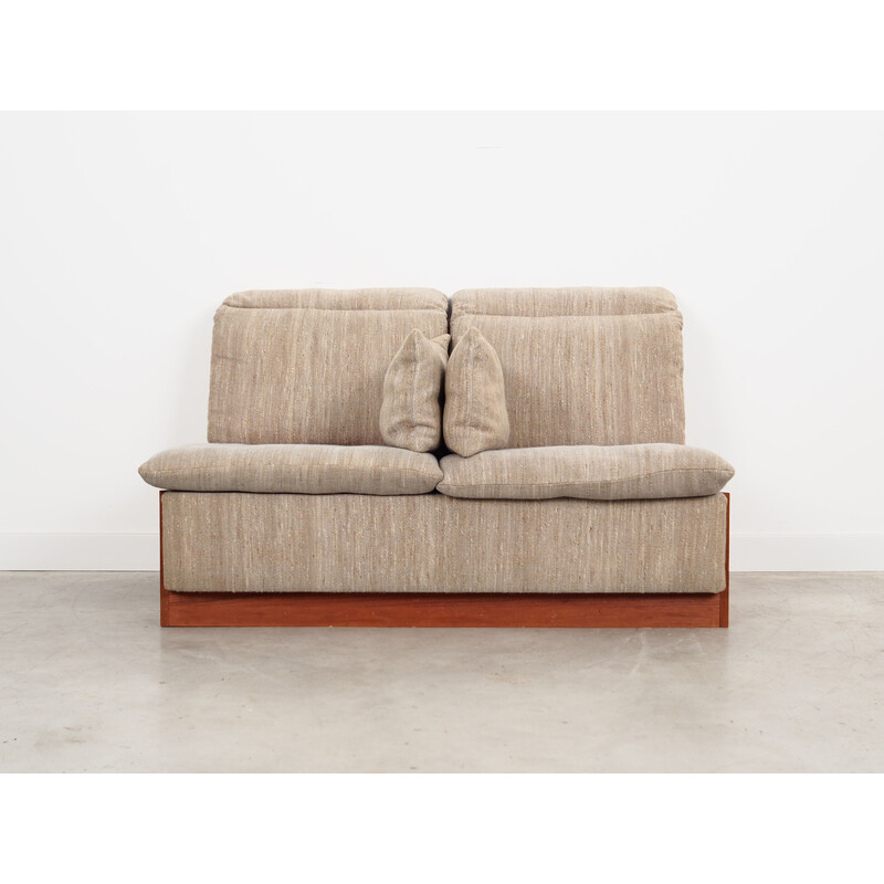 Vintage teak sofa with upholstery, Denmark 1970s