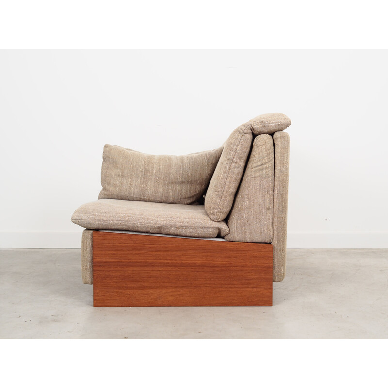 Vintage teak sofa with upholstery, Denmark 1970s