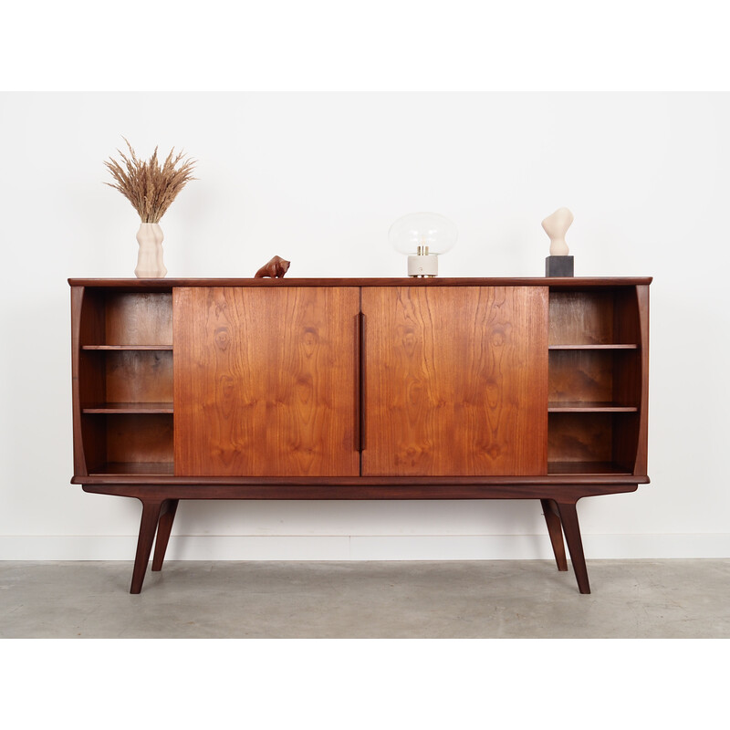 Vintage teak highboard, Denmark 1970s