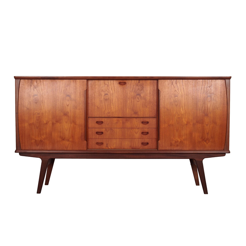 Vintage teak highboard, Denmark 1970s