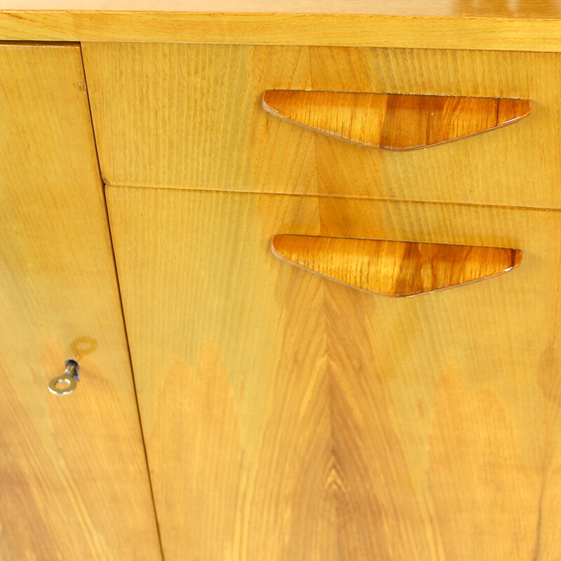 Mid century sideboard in blond oakwood by Tatra, Czechoslovakia 1966