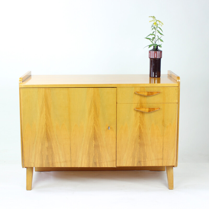 Mid century sideboard in blond oakwood by Tatra, Czechoslovakia 1966