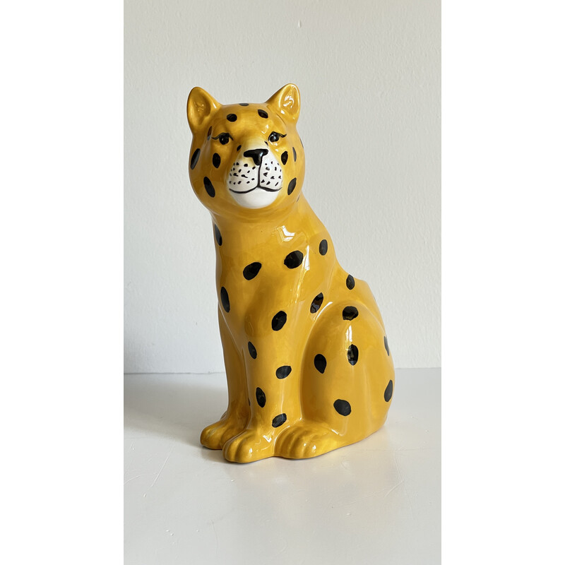 Vintage Leopard pot cover in ceramic