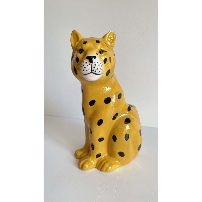 Vintage Leopard pot cover in ceramic