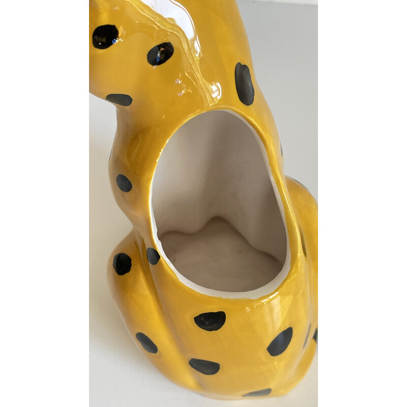 Coprivaso leopardato vintage in ceramica