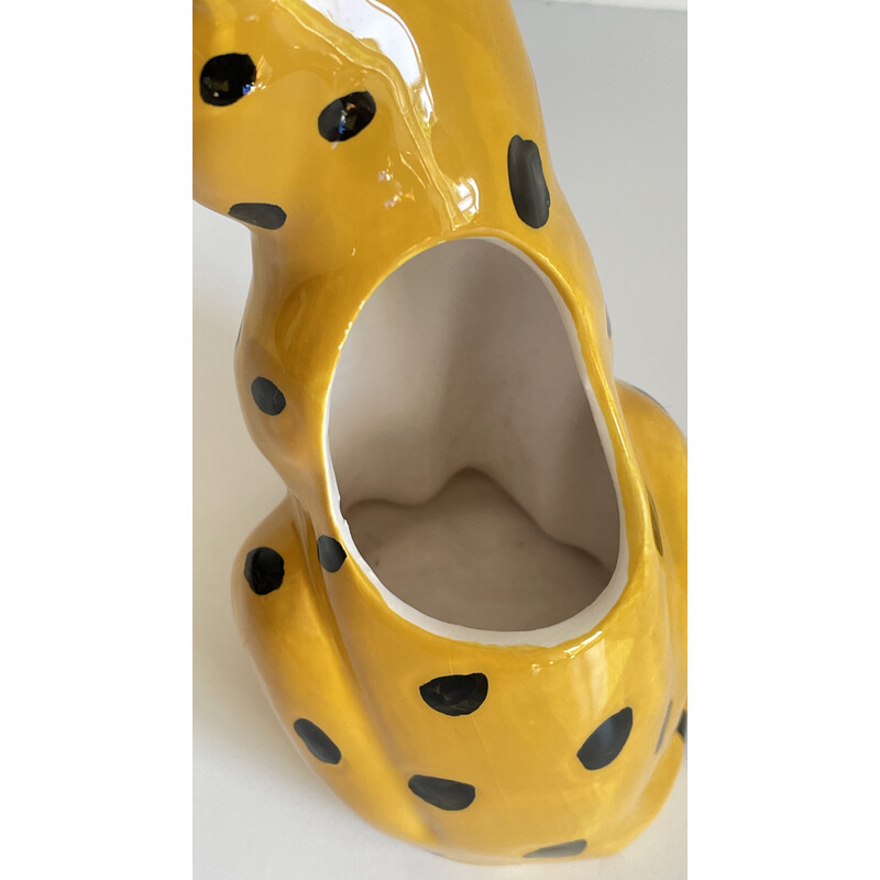 Vintage Leopard pot cover in ceramic