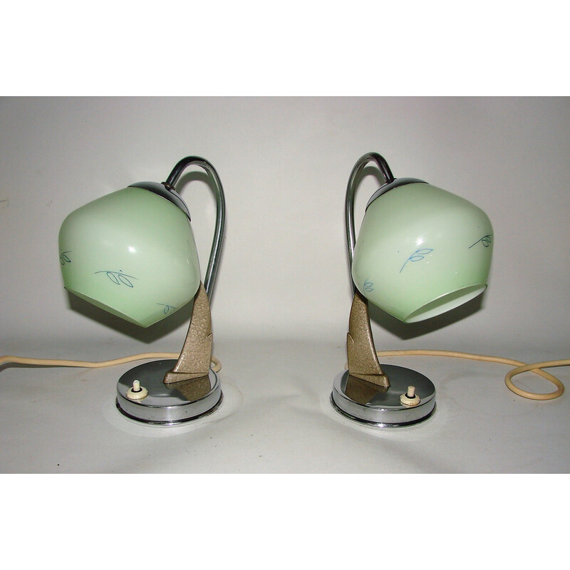 Pair of vintage Zukov lamps, Czech Republic 1940s
