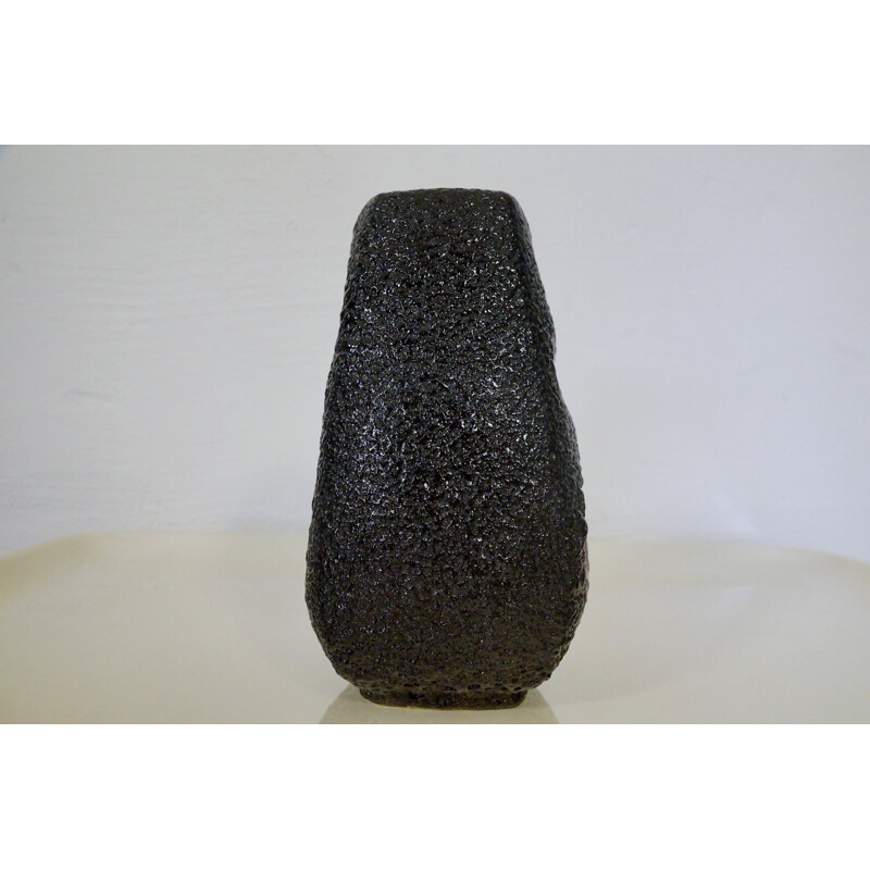 ES Keramik fat lava vase with red glazing - 1960s