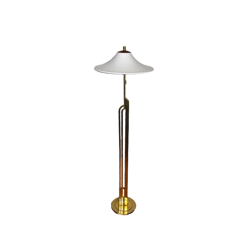 Art deco vintage brass and metal floor lamp, 1960s