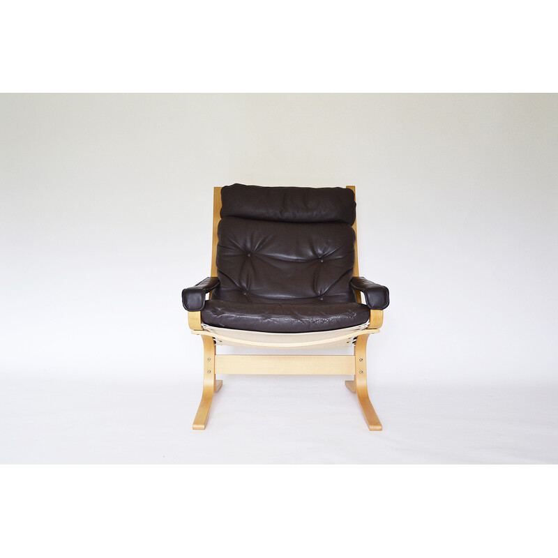 Vintage Siesta fauteuil en voetenbank van Ingmar Relling voor Westnofa, 1960