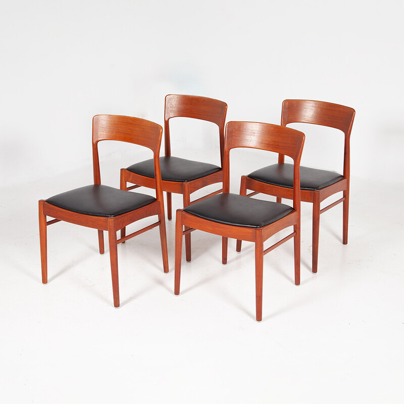 Conjunto de 4 cadeiras de jantar vintage de Henning Kjaernulf para Korup Stolefabrik