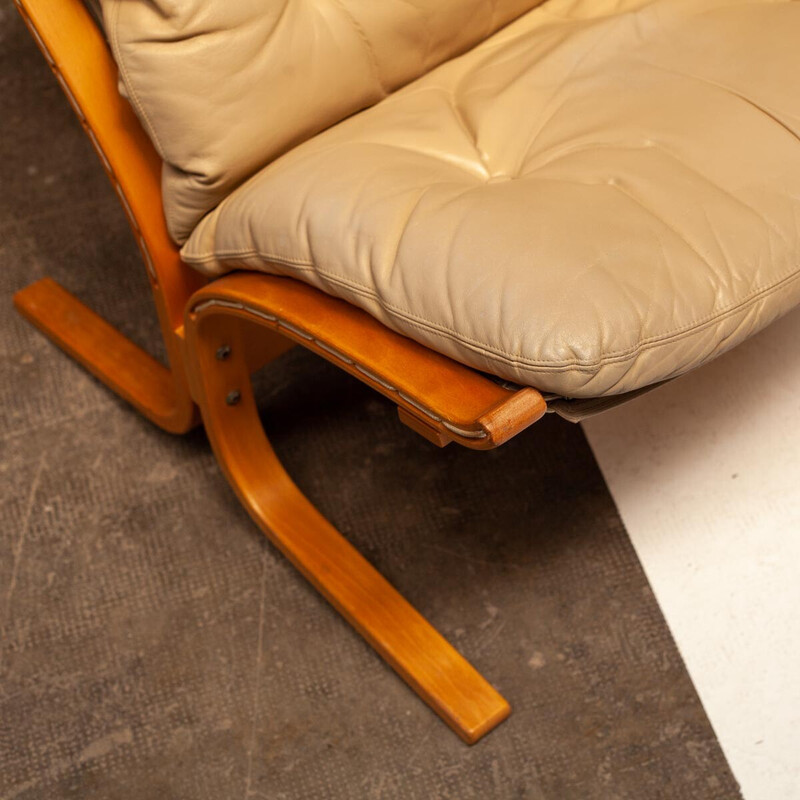 Vintage Siesta Sessel aus gebogenem Holz und Leder von Ingmar Relling für Westnofa, 1960
