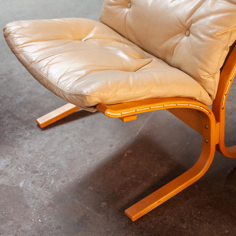 Vintage Siesta fauteuil in gebogen hout en leer van Ingmar Relling voor Westnofa, 1960