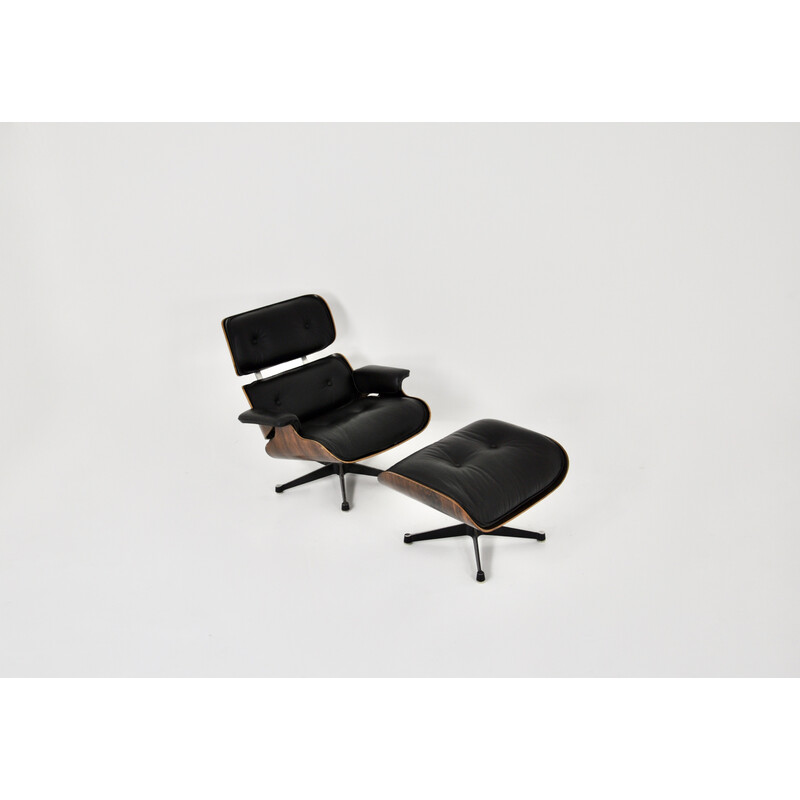 Vintage armchair with ottoman by Charles and Ray Eames for Herman Miller, 1970