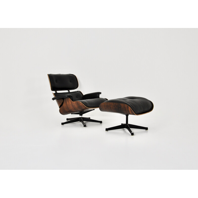 Vintage Sessel mit Ottoman von Charles und Ray Eames für Herman Miller, 1970