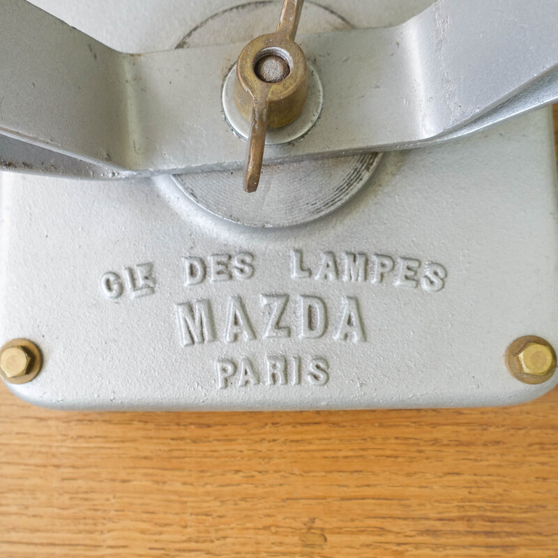 Lâmpada industrial de foco exterior vintage da Mazda Paris, França 1930s