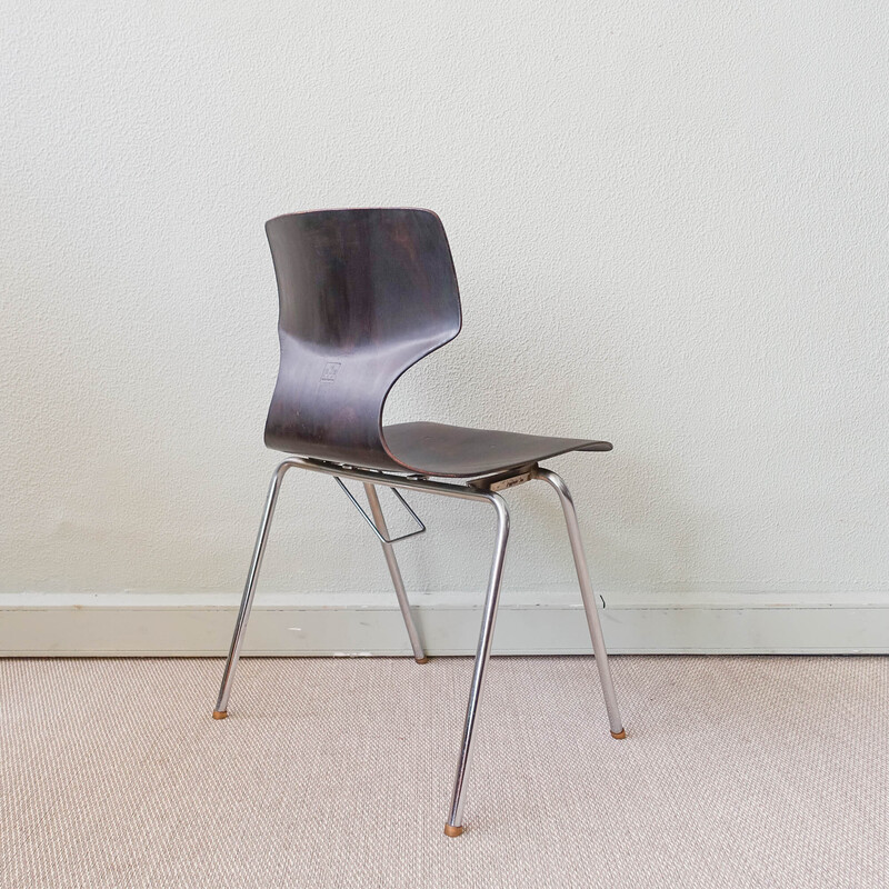 Chaise sculptée vintage en contreplaqué par Adam Stegner pour Pagholz Flotötto, 1970